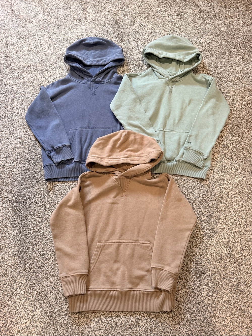 abercrombie kids Hooded Pullover Sweatshirts in Blue, Sage, and Brown Size 5/6